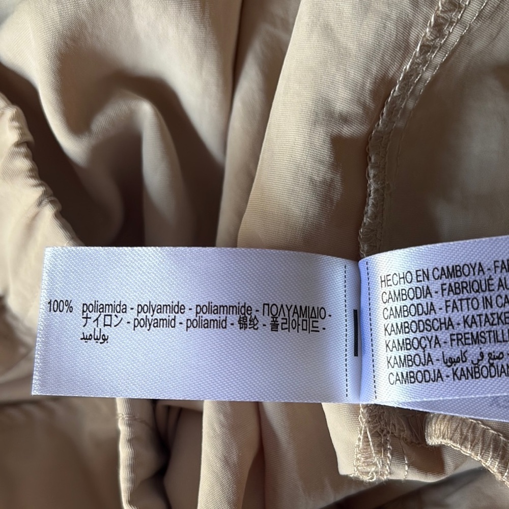 Zara Beige Cargo Parachute Pants with Drawstring Waist Sz M - Picture 9 of 12